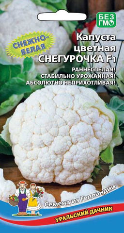 Капуста цветная СНЕГУРОЧКА F1  Раннеспелый! Стабильная урожайность! Абсолютно неприхотлива!