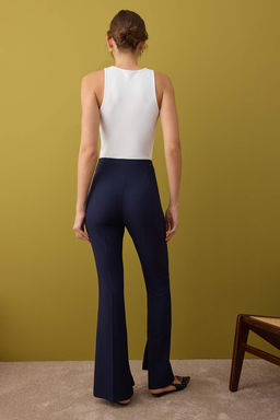 Lacivert Flare Kal?p Nervurlu Pantolon TWOAW26PL00043 - Trendyolmilla фото 4