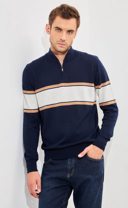 Джемпер P321-15222 navy-ochre