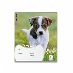 Цена за 10 шт. Тетрадь школьная ученическая ErichKrause Щенки, 12 листов, клетка (в плёнке по 10 шт.)_MIX-PACK  фото 6