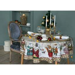 Скатерть новогодняя Этель Winter holidays d=220 см 3 см с ГМВО, 100% хлопок, саржа 190 г/м?