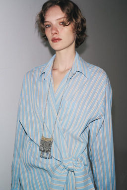 ZW COLLECTION STRIPED WRAP DRESS - Zara фото 2