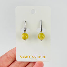 Серьги из Мусковита (Лепидолит желтый)