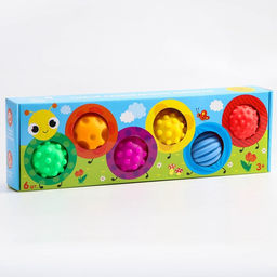 Подарочный набор массажных развивающих мячиков Крошка Я «Гусеница», 6 шт., от 3 лет