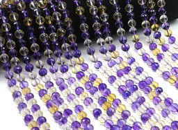 Бусины из аметрина шарик гр.8мм, 38см, 46 бусин Радуга камня