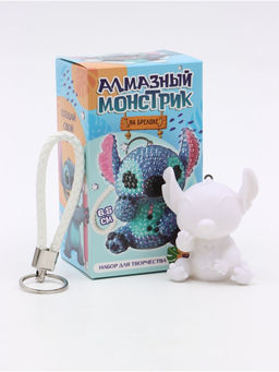 Алмазная мозаика на брелоке "Синий монстрик"
