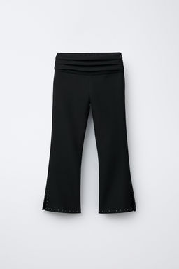 STUDDED FLARE TROUSERS