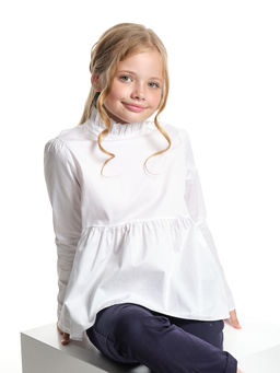 Рубашка для девочки в школу белая UD 7823 белый - Mini maxi фото 8
