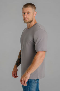 Арт. 67114/10 Футболка мужская однотонная с лайкрой 48-58 (6 шт) Цвет:серо-бежевый - Идеал фото 6