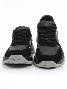 03-A104-1 BLACK Кроссовки женские (натуральная кожа, натуральная замша)