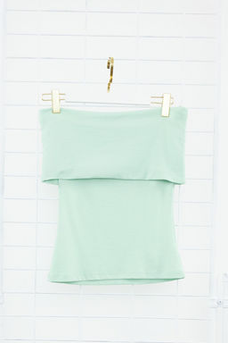 Mint Carmen Yaka Fitted/Vucuda Oturan Orme Madonna Yaka Bluz TWOSS24BZ00497