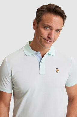 Erkek Su Ye_ili Regular Fit Polo Yaka Basic Ti__rt