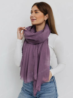 K13581 Палантин 90/180 хлопок БАКЛАЖАН