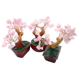 Дерево счастья с камнями Розовый кварц - символ любви, счастья и радости 11см