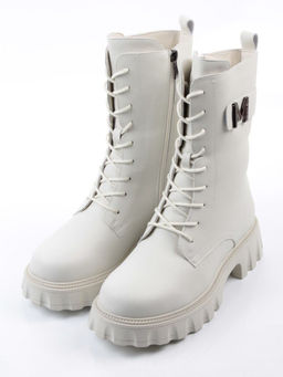 04-PAX27-2Z MILK Ботинки зимние женские (натуральная кожа, 100% шерсть)