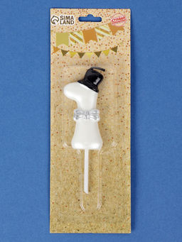 Цена за 3 шт. Свеча для торта «Джентельмен», цифра 1, белая