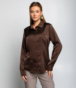 Блуза #ОКТ025022, тёмно-коричневый