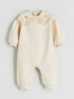 Bisiklet Yaka ?i?ekli K?z Bebek Tulum