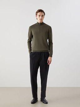 Dik Yaka Uzun Kollu Erkek Triko Kazak