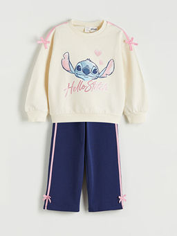 Lilo & Stitch Bask?l? K?z ?ocuk Sweatshirt ve E?ofman Alt?