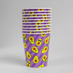 Цена за 10 шт. Стакан бумажный Авокадо, 250 мл - Страна карнавалия фото 3