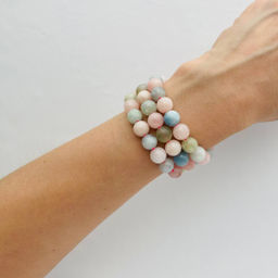 Бусины для украшений из Берилла, Морганита и Аквамарина (38 бусин) 39 см