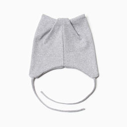 Шапка с ушками для девочки, размер 42-46, серая меланж