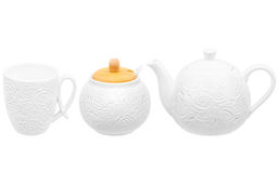 Набор - чайник + сахарница + 6 кружек Розы на бамбуковой подставке - Elan gallery фото 8