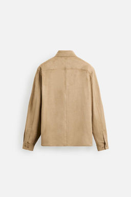 LIGHTWEIGHT FAUX SUEDE OVERSHIRT - Zara фото 8