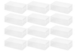 Набор 12 коробок для хранения женской обуви 30*18*10 см Прозрачные складные, с ручкой - Elan gallery фото 5