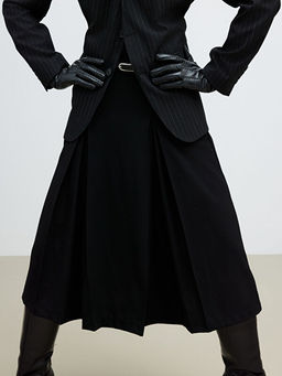 Beli Kemerli Pileli Etek