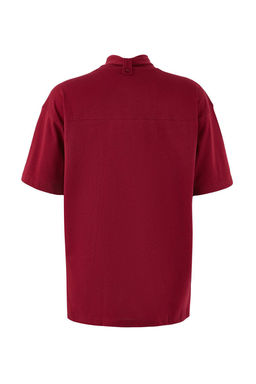 Limited Edition Bordo Oversize Dusuk Kol K?sa Kollu Uzun Tok %100 Pamuk Orme T-Shirt TWOSS26TS00029