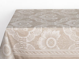 03с-34 ЯК Скатерть 178*360 "Декоративное цветение" цв. бежевый