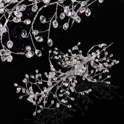 Цветок декоративный стеклярус 50 см на подставке / SA20227-A2 /уп 50/200/