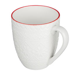 MILLIMI Кружка 380 мл Рельеф, БЕЛАЯ.,фарфор подар. уп., арт.820-684