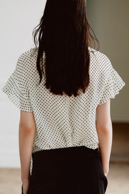BLUSA LAZADAS LUNARES ZW COLLECTION / Blanco - Zara фото 3