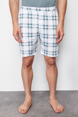 TRENDYOL MAN Yesil %100 Pamuk Regular Fit Ekose Orme Sortlu Pijama Tak?m? THMSS21PT0326 - Trendyolmilla фото 6