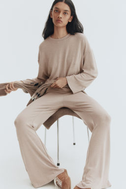 Flared fine-knit trousers - H&m фото 4