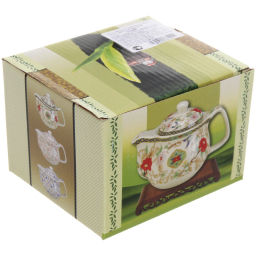 Чайник заварочный керамический 350мл с ситом "Цветочная фантазия"