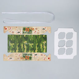 Цена за 5 шт. Коробка для капкейка, кондитерская упаковка, 6 ячеек, 23 февраля, 23?16?7.5 см