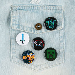 Цена за 10 шт. Значок металлический, закатной Детский, 25 мм, МИКС