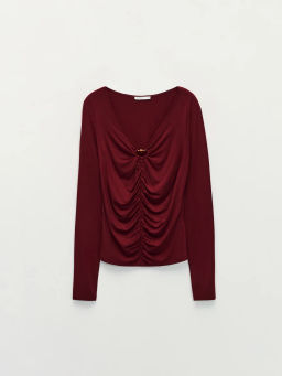 Облегающий лонгслив из модала / Zarina фото 7