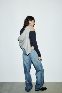 TRF LOW-RISE BAGGY TAPERED JEANS - Zara фото 5