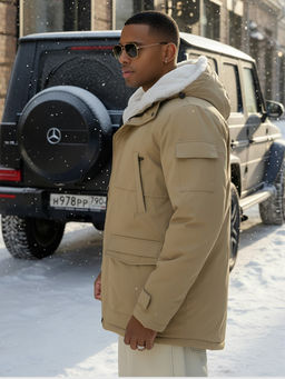 Парка мужская зимняя удлиненная с мехом хаки цвета 8751G - Mtforce фото 17