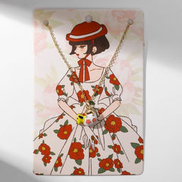 Цена за 2 шт. Кулон на цепочке «Прелесть», собака в сумке, цветной в золоте, 40 см