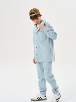 Джинсы карго Серо-голубой 7+ - Bungly фото 4