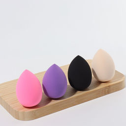 Спонжи для макияжа, набор - 4 шт., увеличиваются при намокании, разноцветные