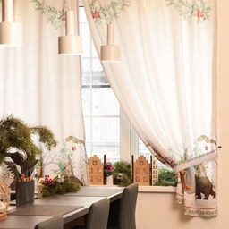 Комплект штор для кухни с подхватами «Этель. Новогоднее чудо», 2 шт., белые, 145×180±5 см