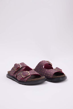 Bordo Nubuk Trok Detayl? Kad?n Terlik TAKSS26TE00001 - Trendyolmilla фото 4