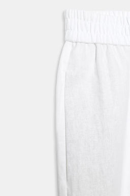PANTAL?N RECTO CON LINO / Blanco roto - Zara фото 8